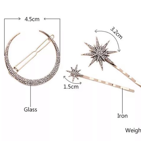 RESTOCKED! Celestial Starburst Hair Clips - Picture 3 of 3